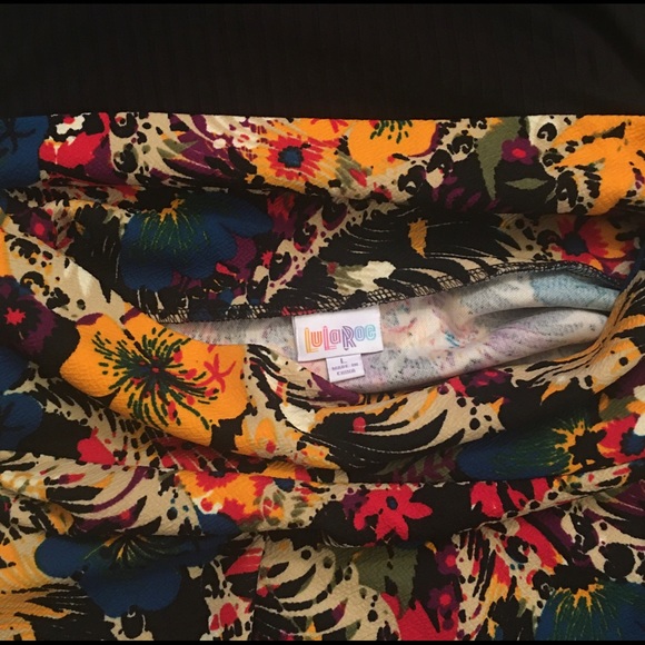 NWOT LuLaRoe Floral and Paisley Azure A-line Skirt - Picture 5 of 6